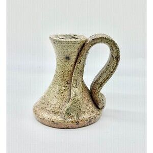 Hand thrown Studio Art Artisan miniature pitcher bud vase candlestick holder